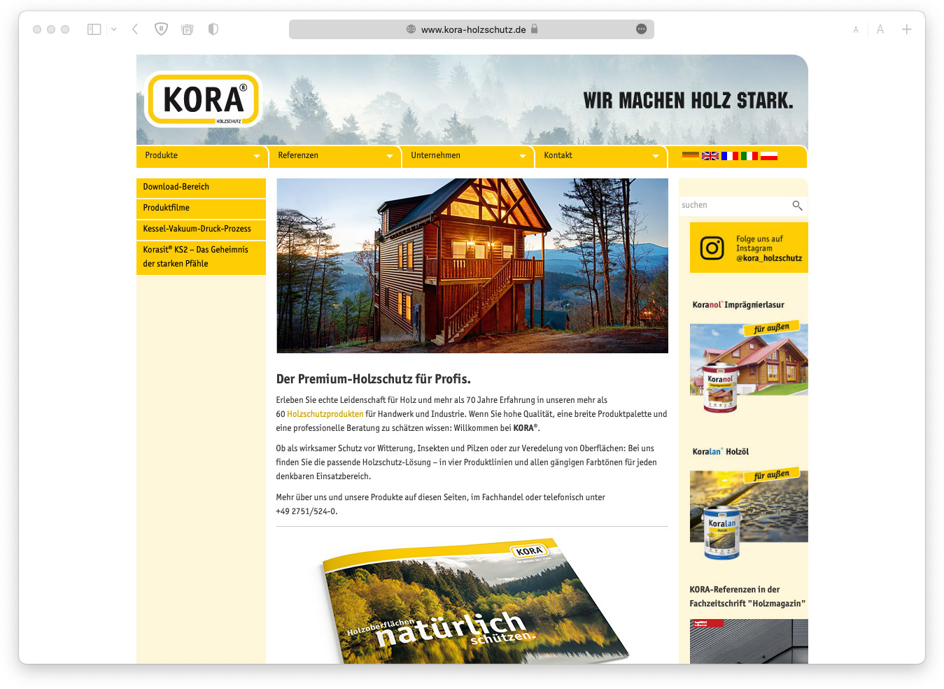 KORA Holzschutz Website